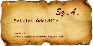 Sziklai Adrián névjegykártya